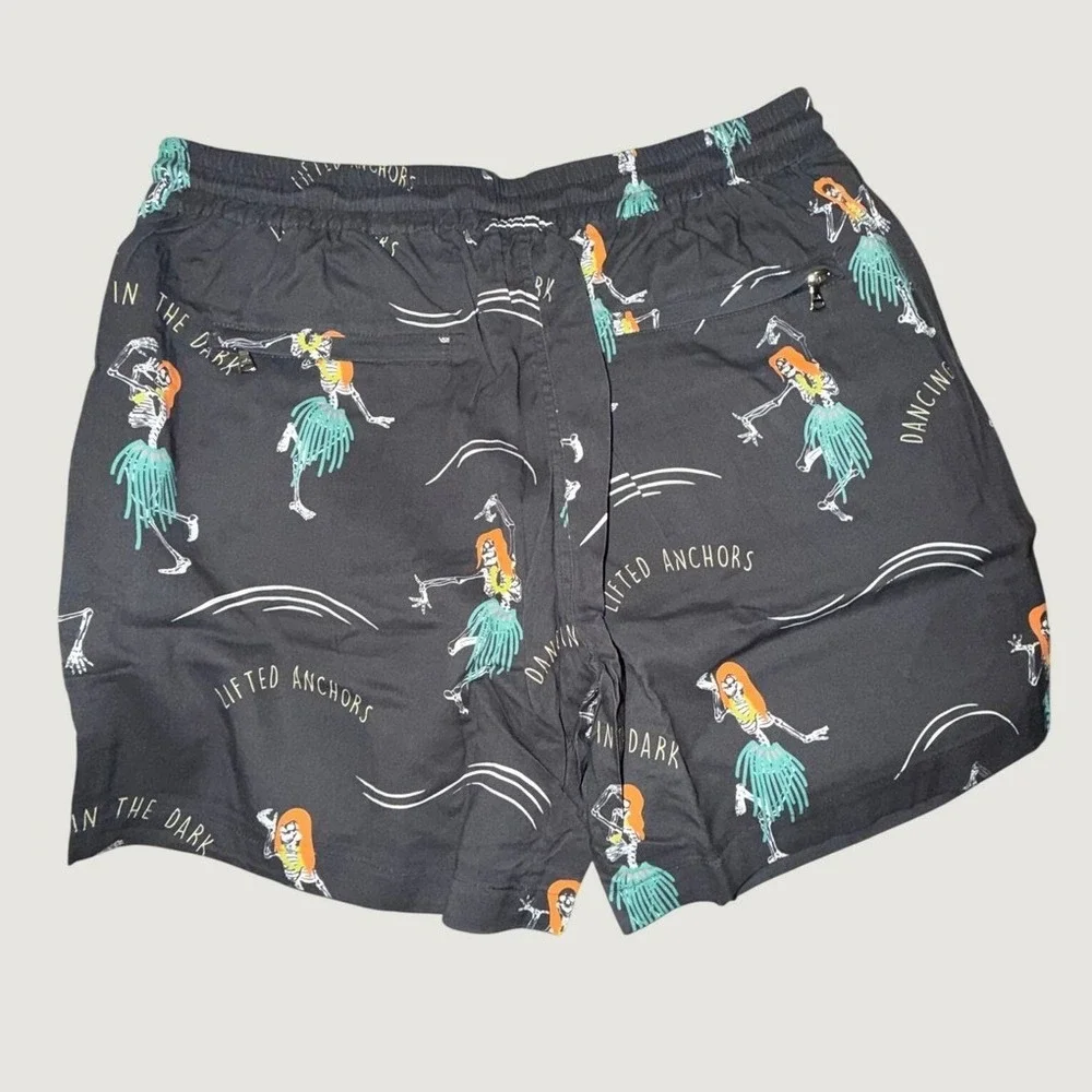Lifted Anchors Dancing In The Dark Skeleton Hula Shorts Black XL LASM121-33